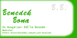 benedek bona business card